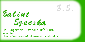 balint szecska business card